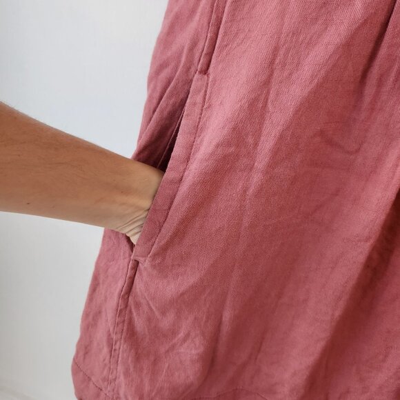 Free People Moonshine Linen Blend Pink Dress Summer Beachy Women's S - Picture 8 of 11